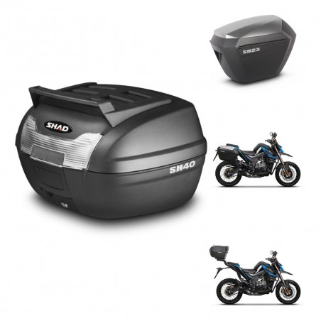 SHAD Maletas sh23 alu + soporte montaje baul SH40 parrilla superior KIT-472227
