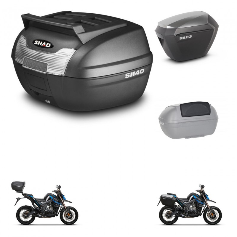 SHAD SH23 alu suitcases + mounting bracket SH40 top grill trunk accessories KIT-472231