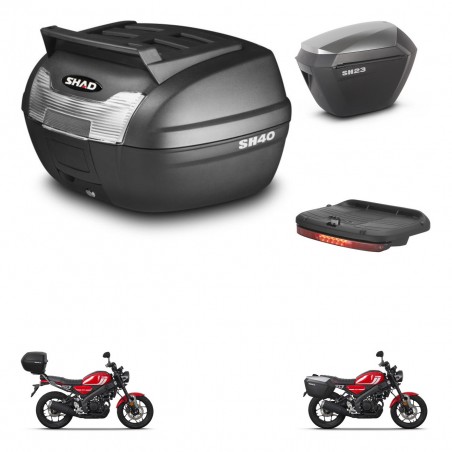 SHAD Maletas sh23 alu + soporte montaje baul SH40 parrilla superior accesorios KIT-472237