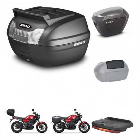 SHAD Maletas sh23 alu + soporte montaje baul SH40 parrilla superior accesorios KIT-472241