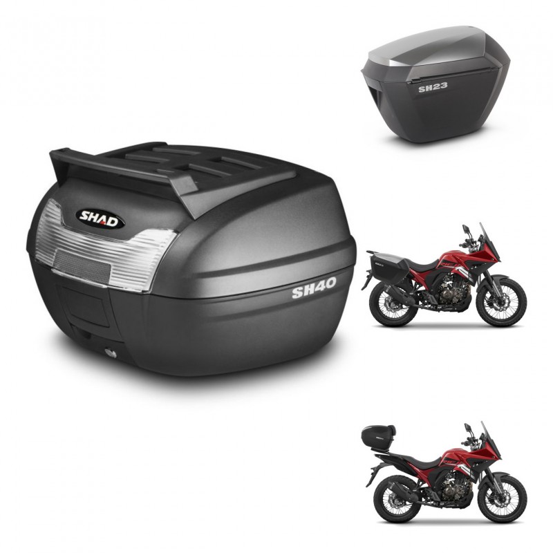 SHAD Maletas sh23 alu + soporte montaje baul SH40 parrilla superior KIT-472243