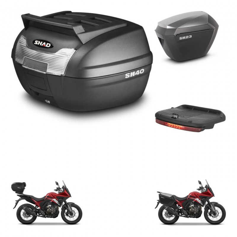 SHAD Maletas sh23 alu + soporte montaje baul SH40 parrilla superior accesorios KIT-472245