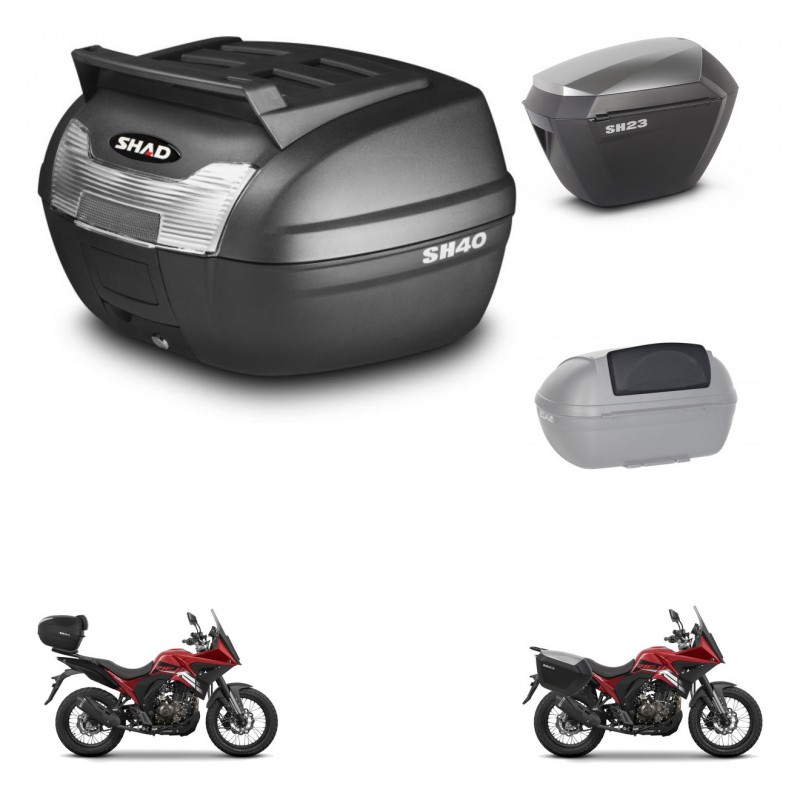 SHAD Maletas sh23 alu + soporte montaje baul SH40 parrilla superior accesorios KIT-472247