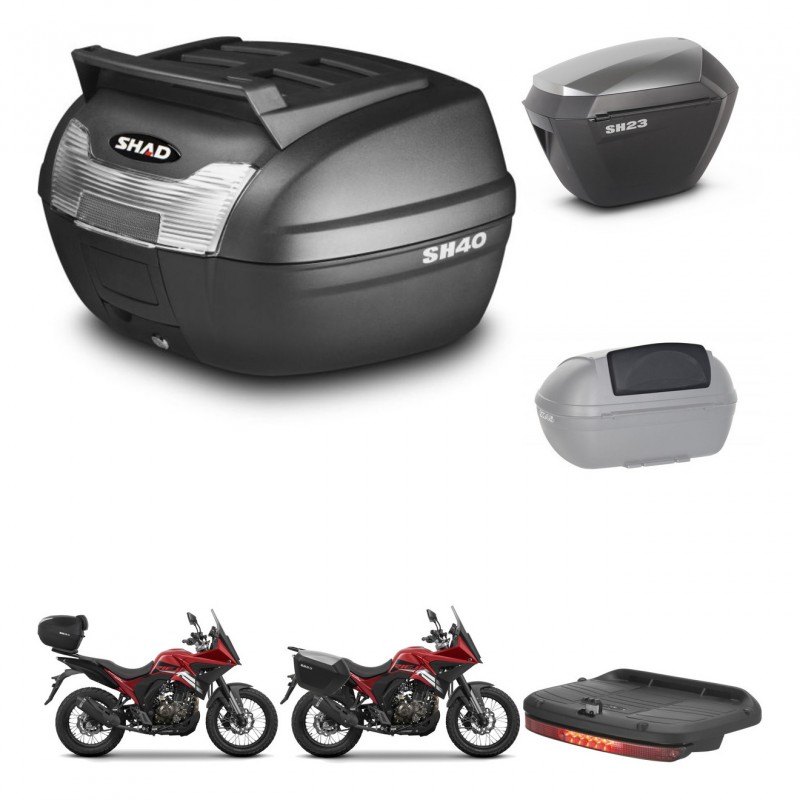 SHAD SH23 alu suitcases + mounting bracket SH40 top grill trunk accessories KIT-472249