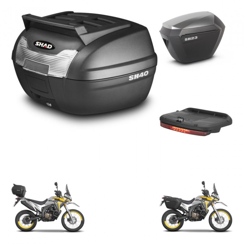 SHAD Maletas sh23 alu + soporte montaje baul SH40 parrilla superior accesorios KIT-472261