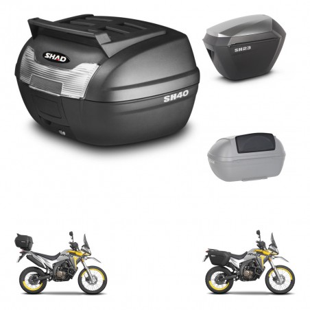 SHAD Maletas sh23 alu + soporte montaje baul SH40 parrilla superior accesorios KIT-472263