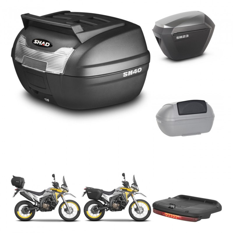 SHAD SH23 alu suitcases + mounting bracket SH40 top grill trunk accessories KIT-472265