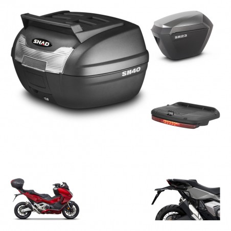 SHAD Maletas sh23 alu + soporte montaje baul SH40 parrilla superior accesorios KIT-472269