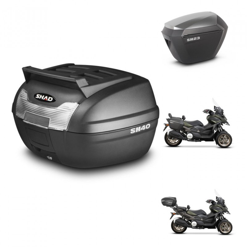 SHAD Maletas sh23 alu + soporte montaje baul SH40 parrilla superior KIT-472283