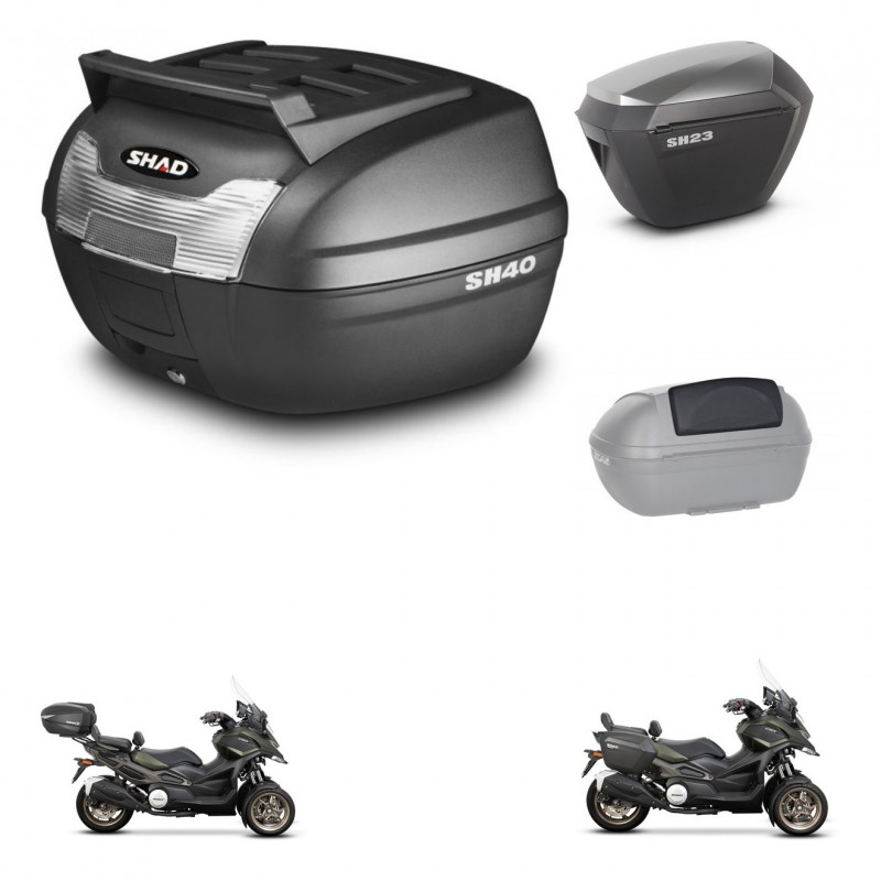 SHAD Maletas sh23 alu + soporte montaje baul SH40 parrilla superior accesorios KIT-472287