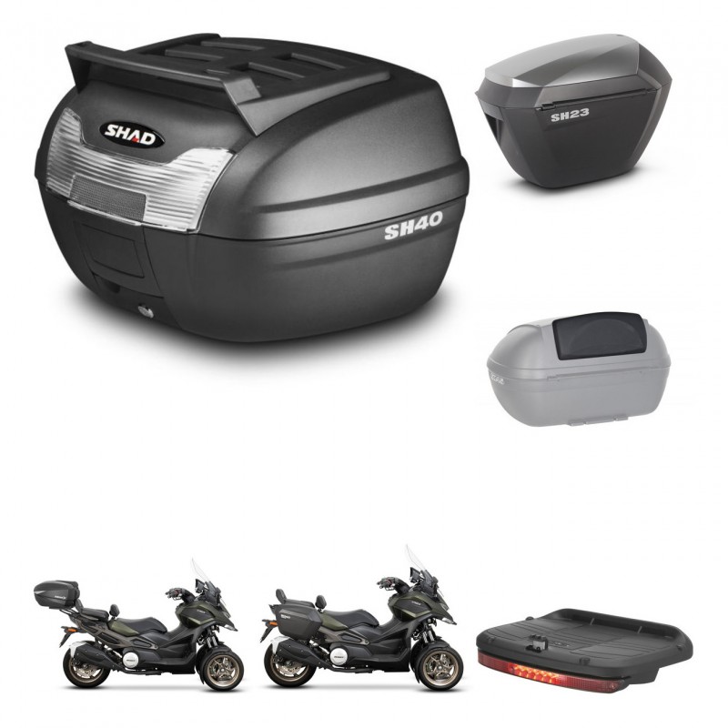 SHAD Maletas sh23 alu + soporte montaje baul SH40 parrilla superior accesorios KIT-472289