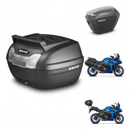 SHAD Maletas sh23 alu + soporte montaje baul SH40 parrilla superior KIT-472291