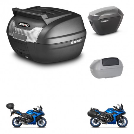 SHAD Maletas sh23 alu + soporte montaje baul SH40 parrilla superior accesorios KIT-472295