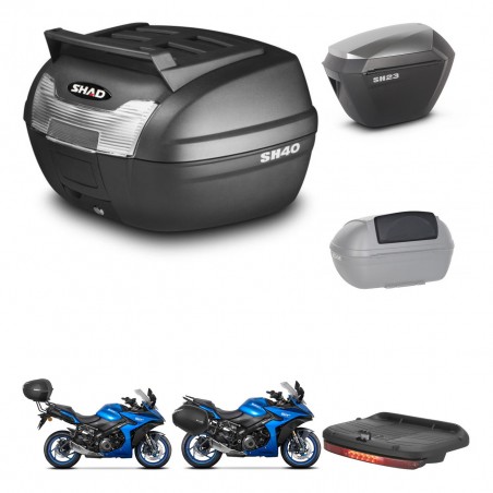 SHAD Maletas sh23 alu + soporte montaje baul SH40 parrilla superior accesorios KIT-472297