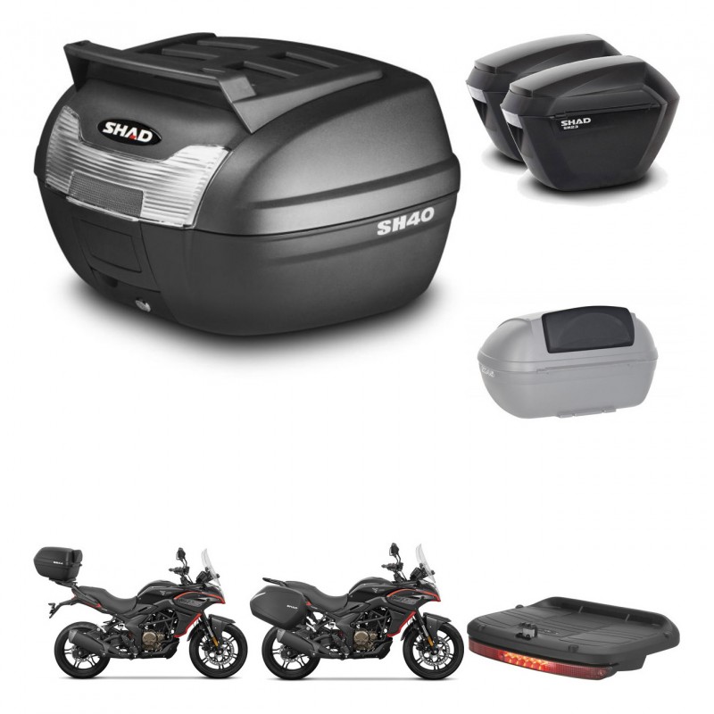 SHAD SH23 suitcases + mounting bracket SH40 trunk top grill accessories KIT-472320
