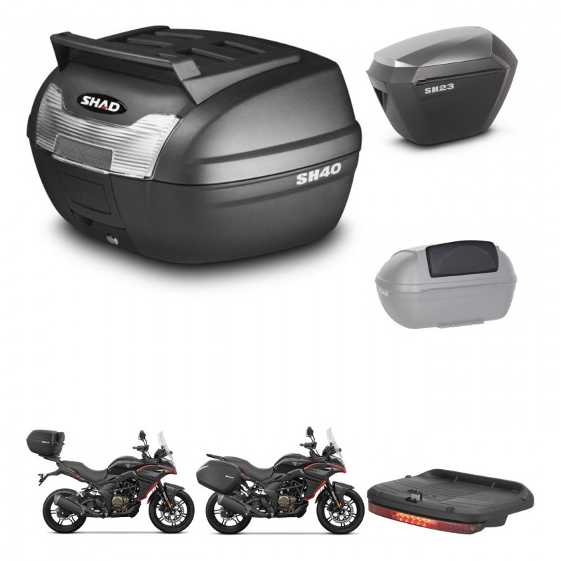 SHAD SH23 alu suitcases + mounting bracket SH40 top grill trunk accessories KIT-472321