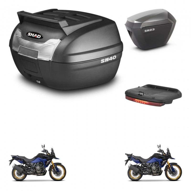 SHAD Maletas sh23 alu + soporte montaje baul SH40 parrilla superior accesorios KIT-472325