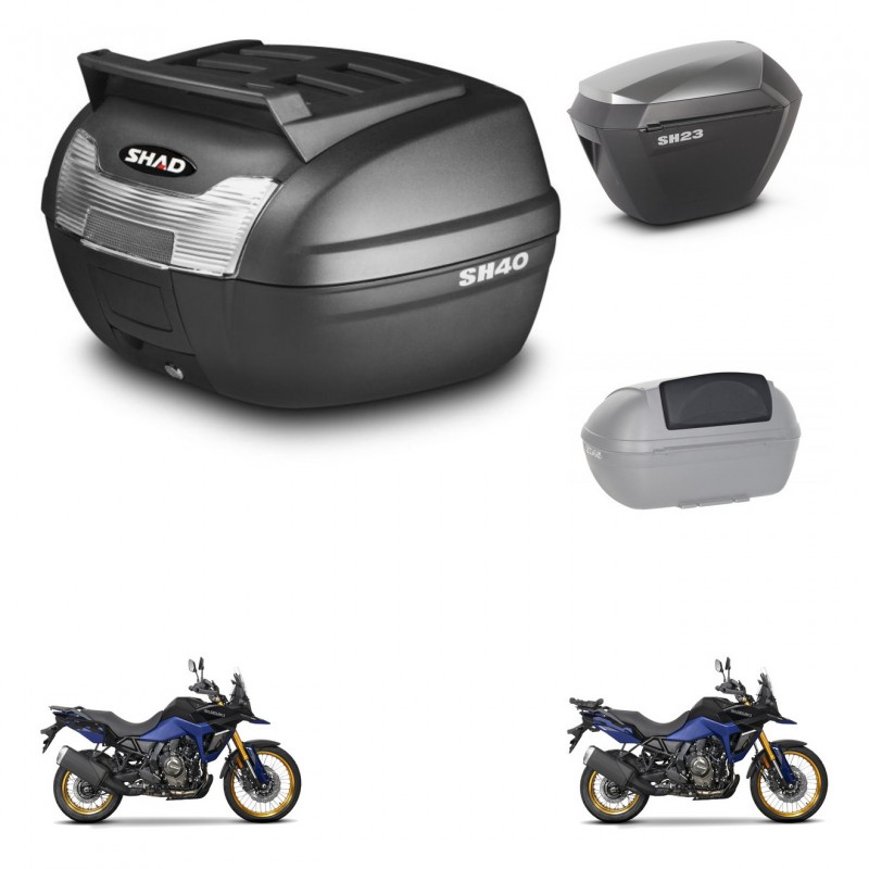 SHAD SH23 alu suitcases + mounting bracket SH40 top grill trunk accessories KIT-472327