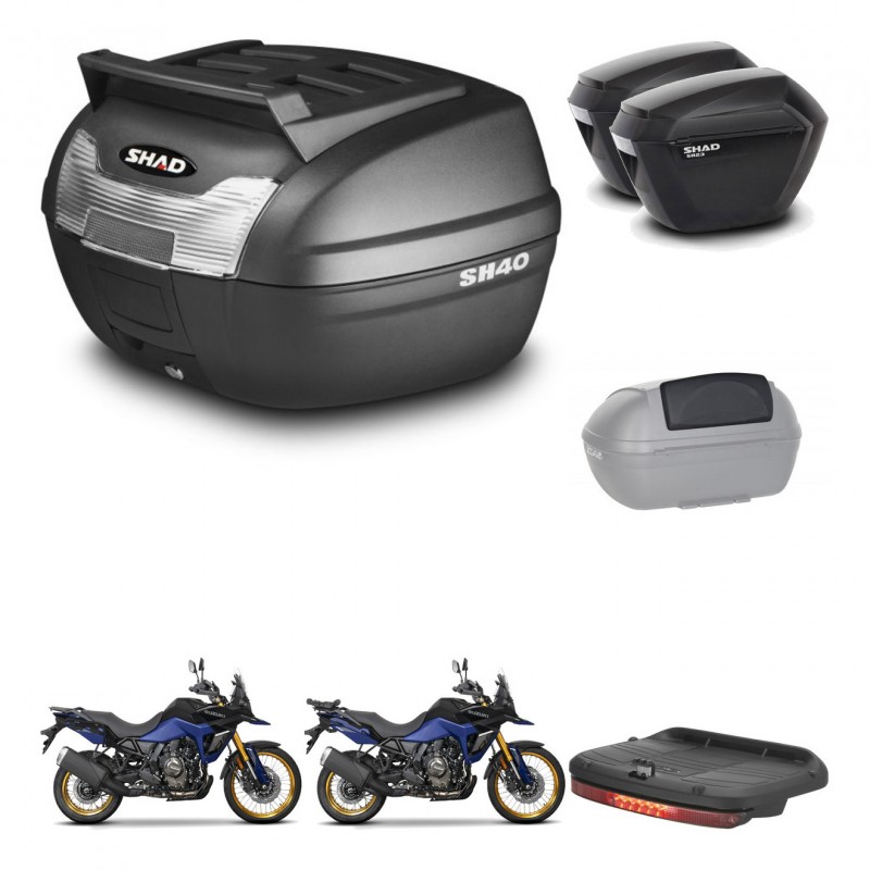SHAD SH23 suitcases + mounting bracket SH40 trunk top grill accessories KIT-472328