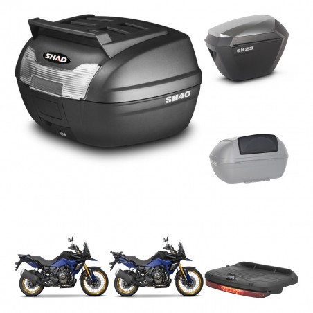SHAD Maletas sh23 alu + soporte montaje baul SH40 parrilla superior accesorios KIT-472329