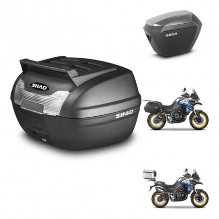 SHAD Maletas sh23 alu + soporte montaje baul SH40 parrilla superior KIT-472347