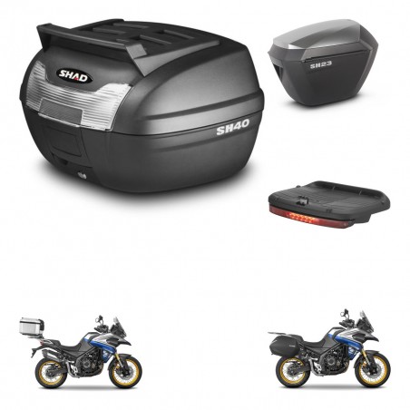 SHAD SH23 alu suitcases + mounting bracket SH40 top grill trunk accessories KIT-472349