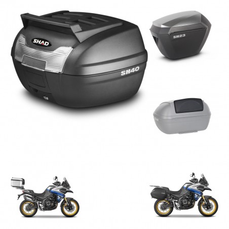 SHAD Maletas sh23 alu + soporte montaje baul SH40 parrilla superior accesorios KIT-472351
