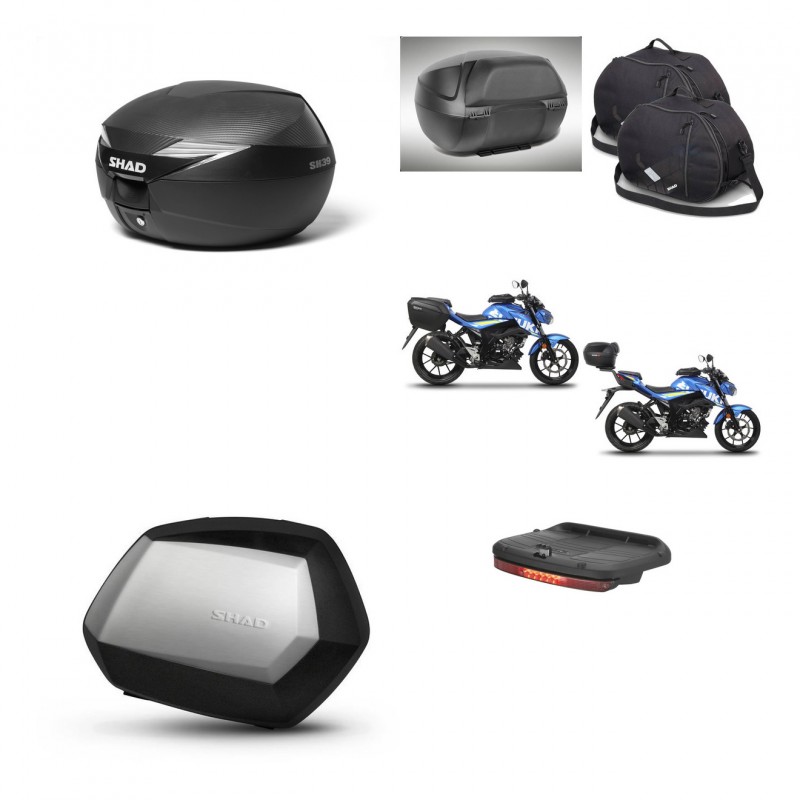 SHAD Maletas SH35 PREMIUM + soporte montaje Baul maleta accesorios KIT-472376