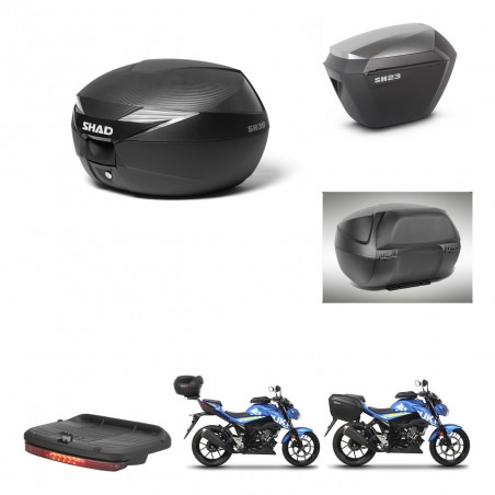 SHAD SH23 alu suitcases + mounting bracket suitcase trunk accessories KIT-472377