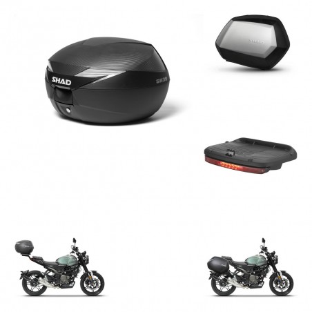 SHAD Maletas SH35 PREMIUM + soporte montaje Baul maleta accesorios KIT-472411