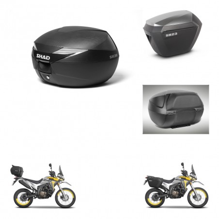 SHAD SH23 alu suitcases + mounting bracket suitcase trunk accessories KIT-472539