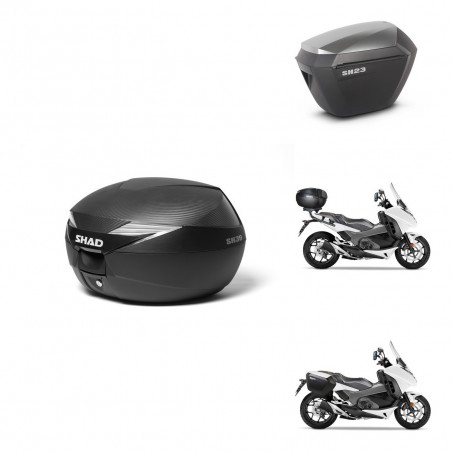 SHAD SH23 alu suitcases + mounting bracket suitcase trunk KIT-472695