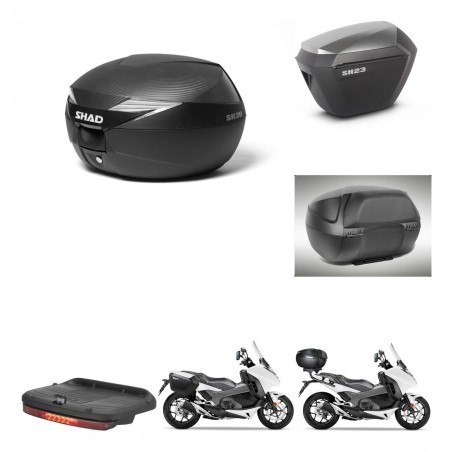 SHAD SH23 alu suitcases + mounting bracket suitcase trunk accessories KIT-472707