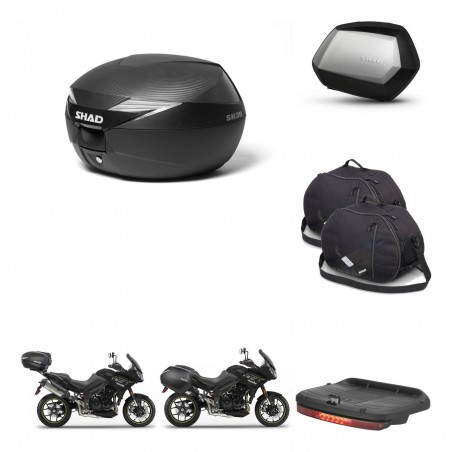 SHAD Maletas SH35 PREMIUM + soporte montaje Baul maleta accesorios KIT-472856