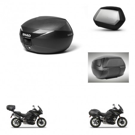 SHAD Maletas SH35 PREMIUM + soporte montaje Baul maleta accesorios KIT-472861