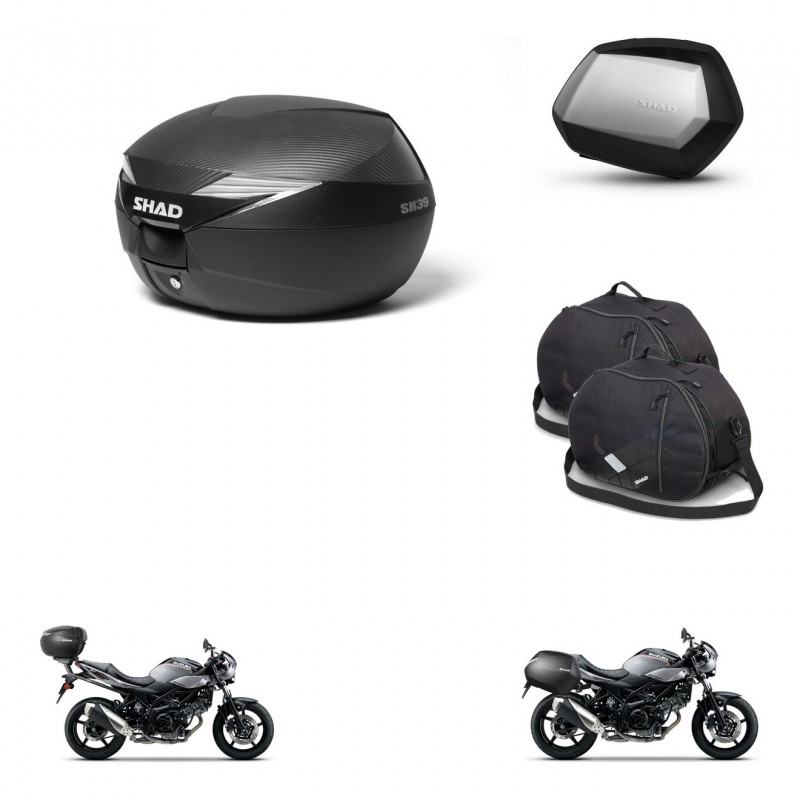 SHAD Maletas SH35 PREMIUM + soporte montaje Baul maleta accesorios KIT-473018