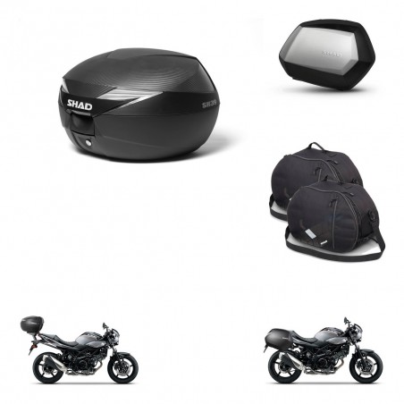 SHAD Maletas SH35 PREMIUM + soporte montaje Baul maleta accesorios KIT-473018