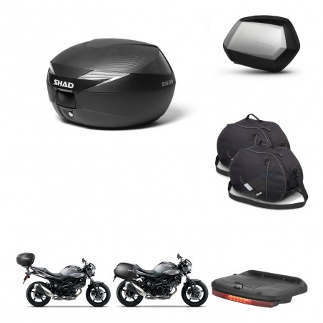 SHAD Maletas SH35 PREMIUM + soporte montaje Baul maleta accesorios KIT-473024