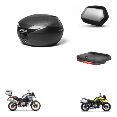 SHAD Maletas SH35 PREMIUM + soporte montaje Baul maleta accesorios KIT-473047