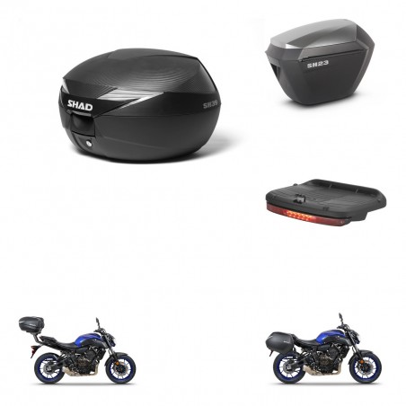 SHAD SH23 alu suitcases + mounting bracket suitcase trunk accessories KIT-473073