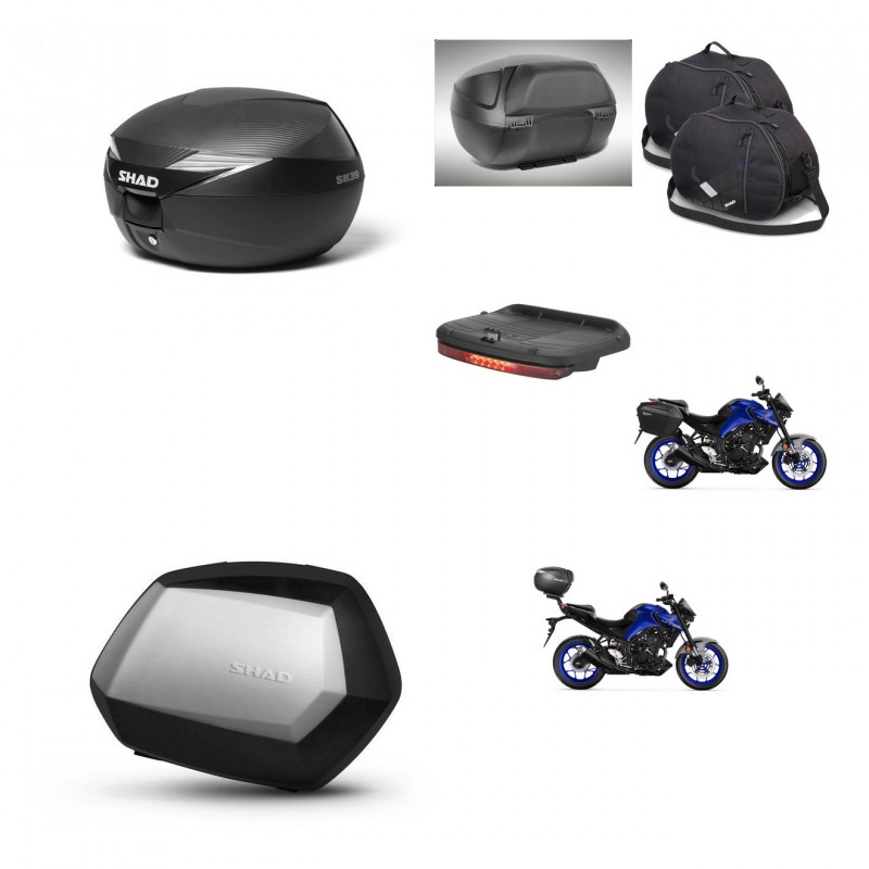 SHAD Maletas SH35 PREMIUM + soporte montaje Baul maleta accesorios KIT-473156