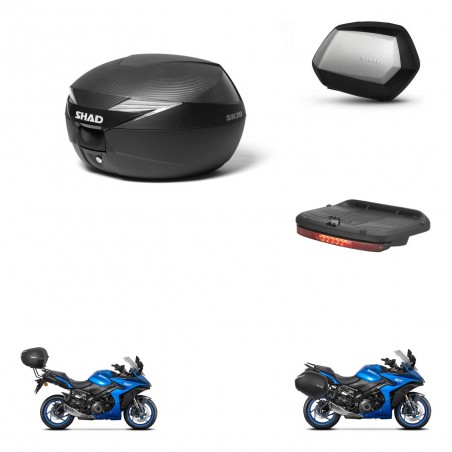 SHAD Maletas SH35 PREMIUM + soporte montaje Baul maleta accesorios KIT-473311