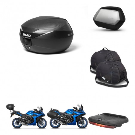 SHAD Maletas SH35 PREMIUM + soporte montaje Baul maleta accesorios KIT-473312