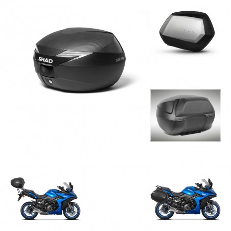 SHAD Maletas SH35 PREMIUM + soporte montaje Baul maleta accesorios KIT-473317