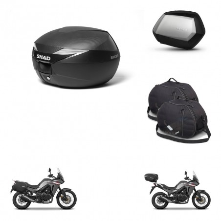 SHAD Maletas SH35 PREMIUM + soporte montaje Baul maleta accesorios KIT-473354