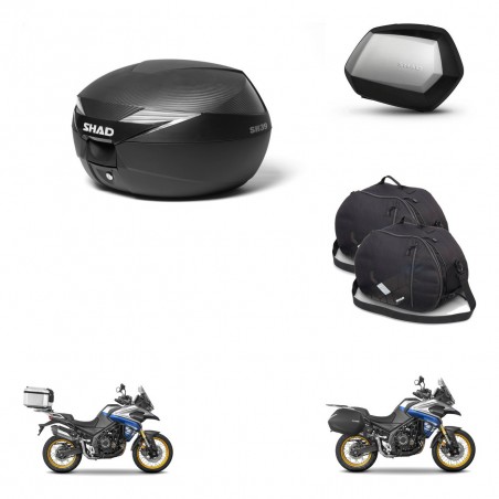 SHAD Maletas SH35 PREMIUM + soporte montaje Baul maleta accesorios KIT-473474