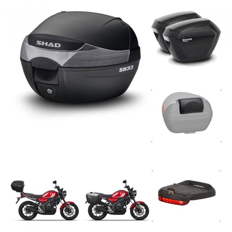SHAD Maletas sh23 + soporte montaje baul SH33 accesorios KIT-473500