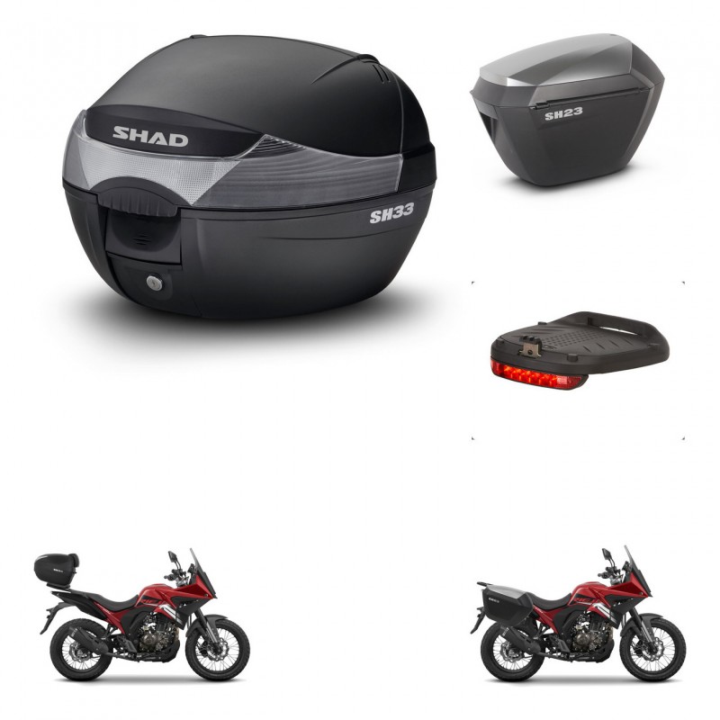SHAD Maletas sh23 alu + soporte montaje baul SH33 accesorios KIT-473505