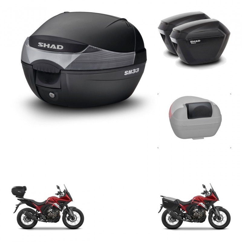 SHAD Maletas sh23 + soporte montaje baul SH33 accesorios KIT-473506