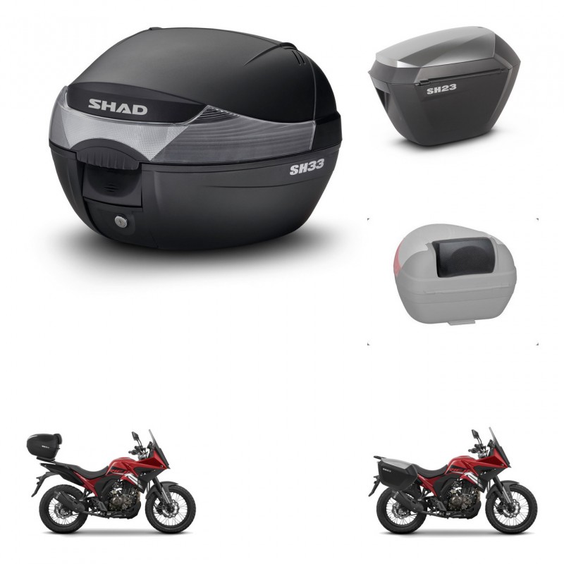 SHAD Maletas sh23 alu + soporte montaje baul SH33 accesorios KIT-473507